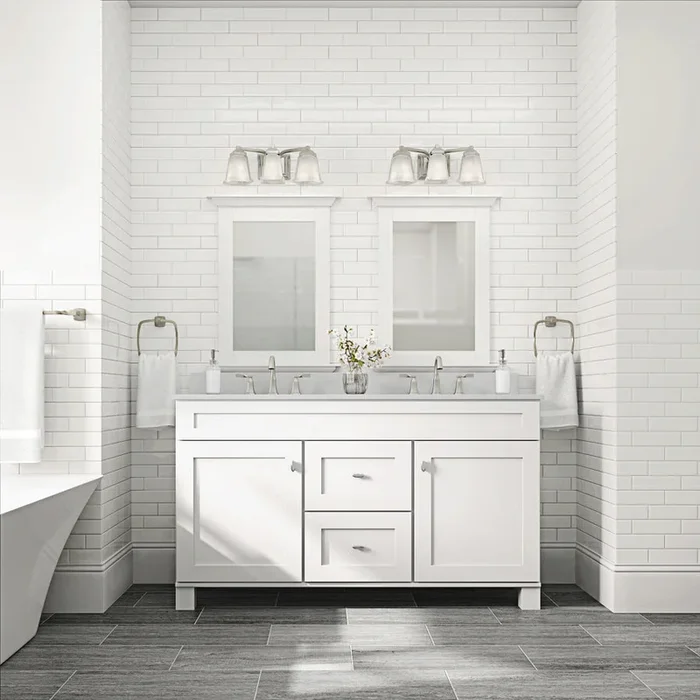 Bestview Meridian 61-in Gray/Polished Engineered Marble Bathroom Vanity Top