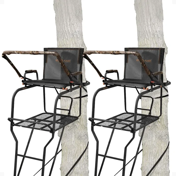 Big Game Hunter HD 1.5 Deer Hunting 18.5 Foot 1 Person Ladder Tree Stand, 2 Pack