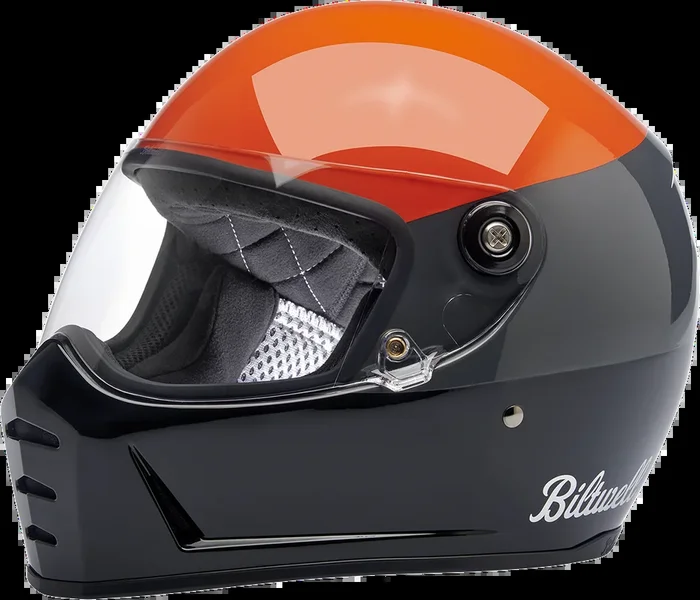 BILTWELL Lane Splitter Helmet – Gloss Podium Orange/Gray/Black – Large 1004-550-104
