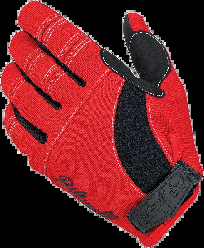 BILTWELL Moto Gloves – Red/Black/White – Large 1501-0804-004
