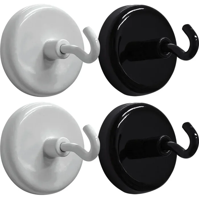 Black & White Magnetic Hooks Pack Of 4