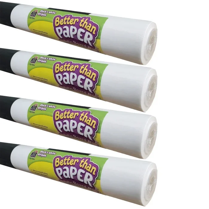 Black & White Stripes Bb Roll 4/Ct – Better Than Paper for Bulletin Boards
