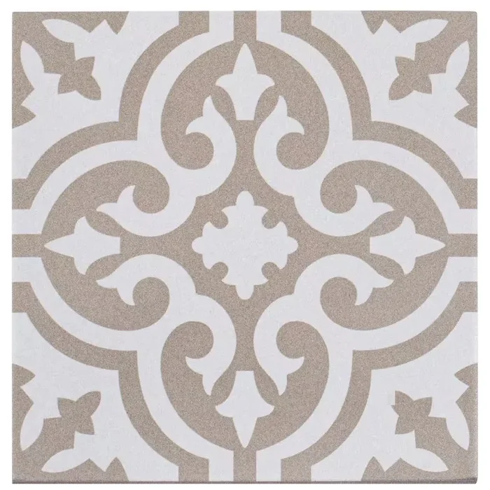 Bliss Eclectic Tan/White 8 in. x 8 in. Porcelain Matte European Floor and Wall Tile (10.76 sq. ft./Case)