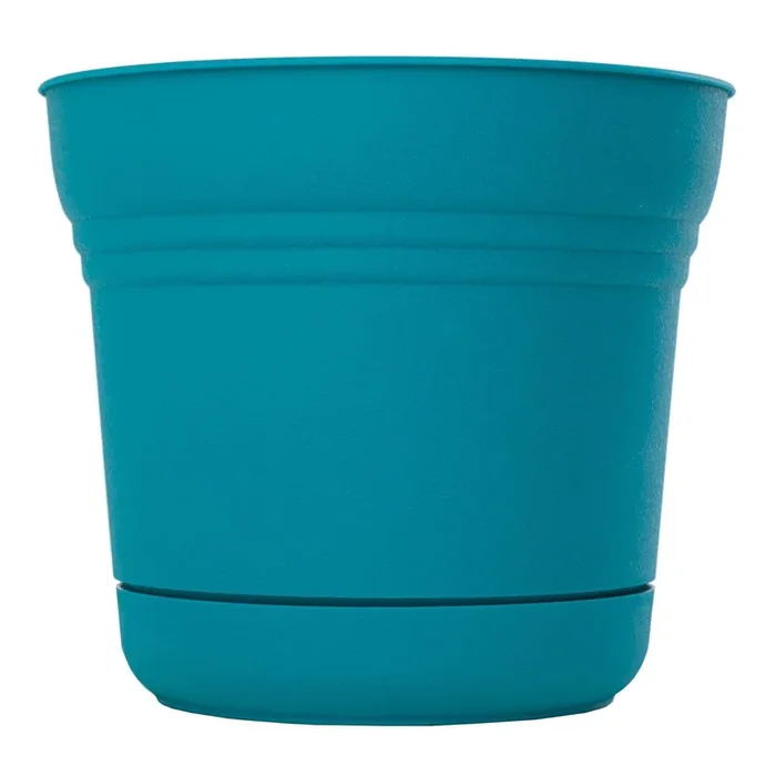 Bloem 10.8 in. H X 12.3 in. D Resin Planter Teal