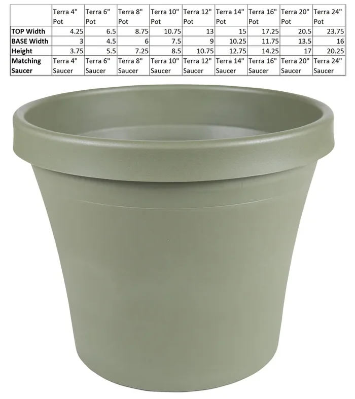 Bloem Terra Pot Planter 12″ Living Green