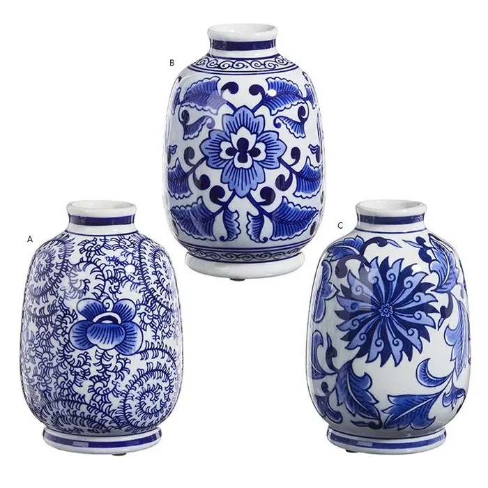 Blue & White Chinoiseries Bud Vase – Assorted