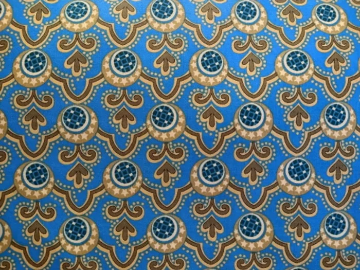 BLUE AND GOLD GEOMETRIC DESIGN FABRIC – ZD-75969-001 – Marcus Prints