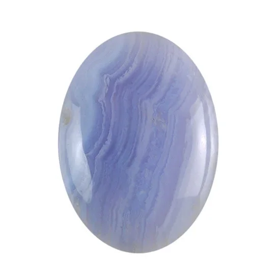 Blue Lace Agate Gemstone – Cabochon Oval 30mm X 40mm – Pkg/1