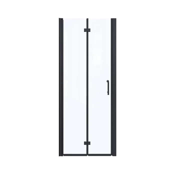 Boosicavelly 32 in. W x 72 in. H Bifold Semi-Frameless Shower Door in Matte Black Finish with Clear Glass