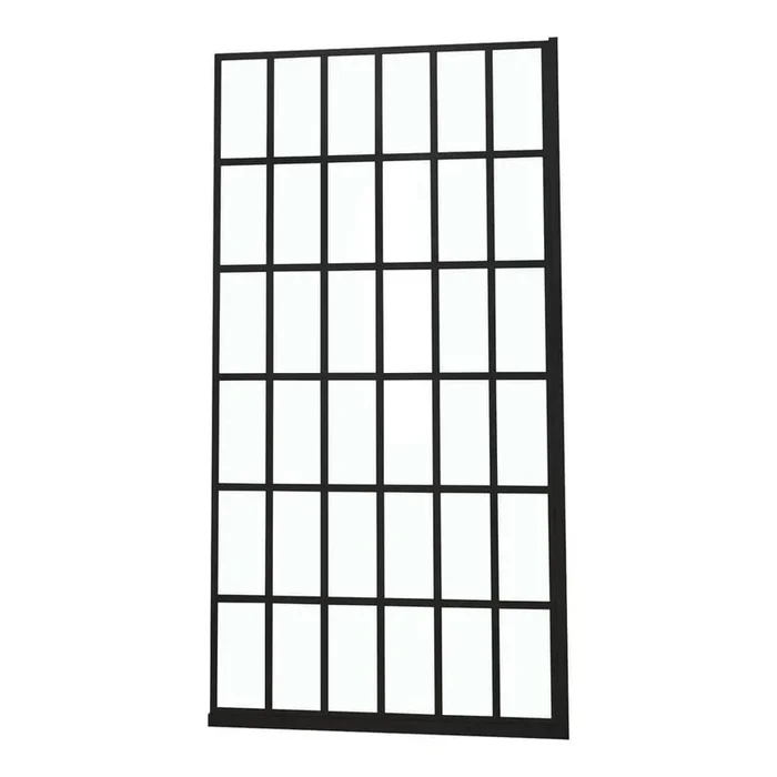 Boosicavelly 38.5 in. W x 72 in. H Fixed Framed Shower Door in Matte Black with Tempered Glass
