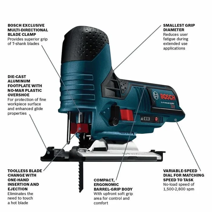 Bosch 12-Volt Variable Speed Keyless Jigsaw (Bare Tool Only)