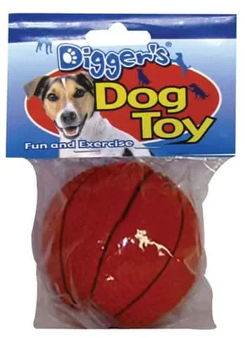 Boss Pet Digger’s Orange Latex Basketball Squeaky Dog Toy Medium 1 pk