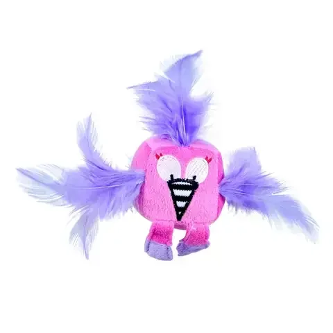 Boss Pet Pet Park Blvd Pink/Purple Plush Feathered Flamingo Cat Toy 1 pk