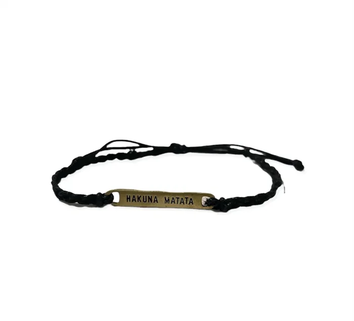 ***Brass Hakuna Matata Braided Bracelet
