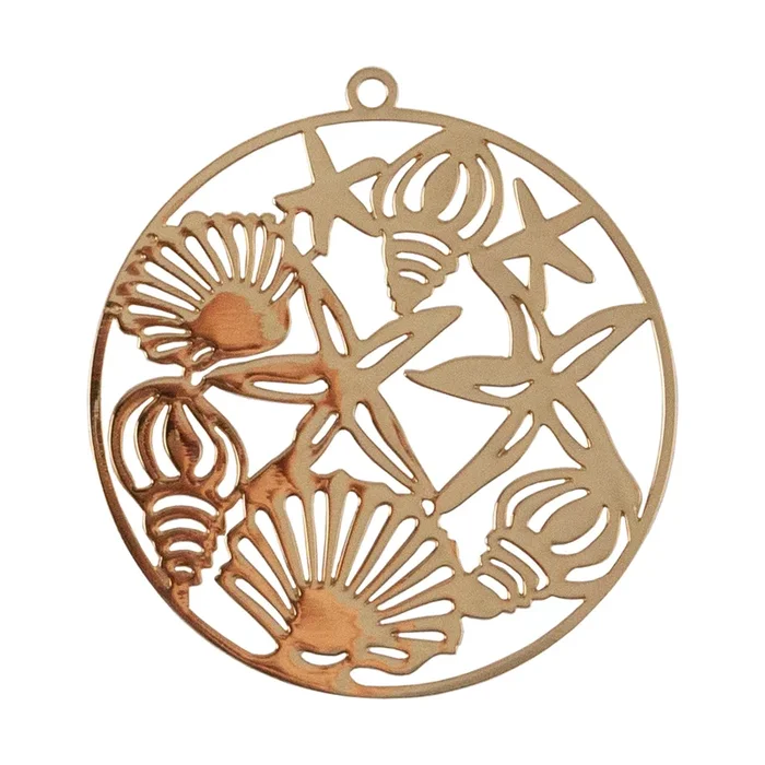 Brass Pendants – Ocean Theme – Pkg/4