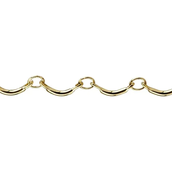 Brass Plate Chain – U-Shaped Bar 0.80mm – By the Foot