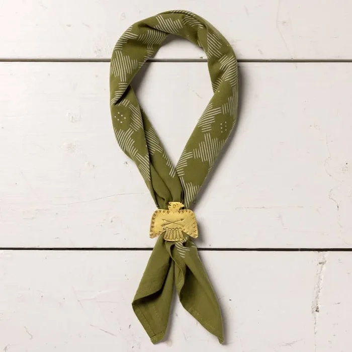 Brass Thunderbird Scarf Slide – Large
