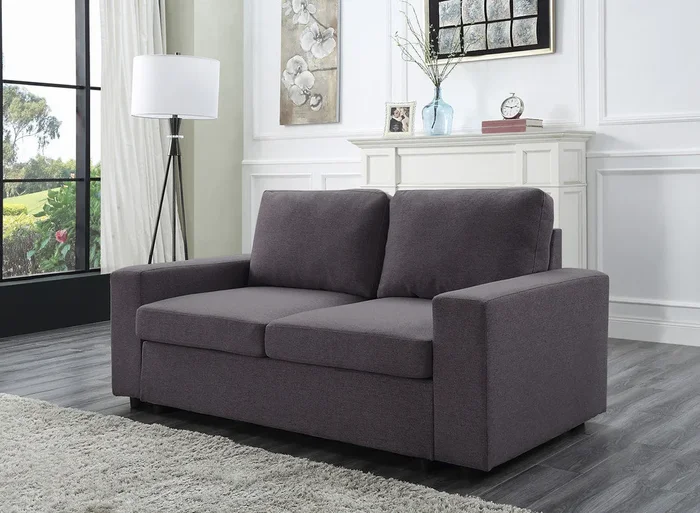 Brenton 68″ Loveseat In Dark Gray Linen Dark Gray Linen