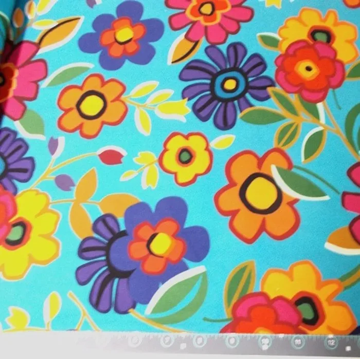 Bright Blooms on Blue Fabric – CX11290-BLUE-D – Bold and Bright – Michael Miller Fabrics