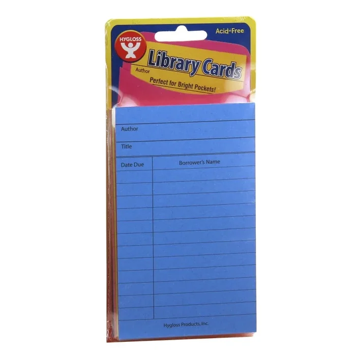 Bright Library Cards 500Ct Asst Colors