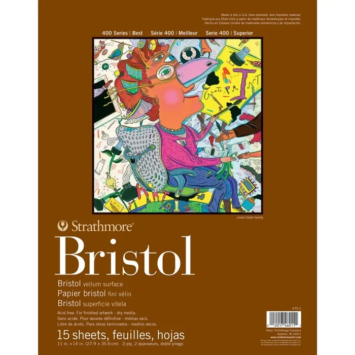 Bristol Paper Pad 11X14in 15 Sheet 400 Series Vellum Finish