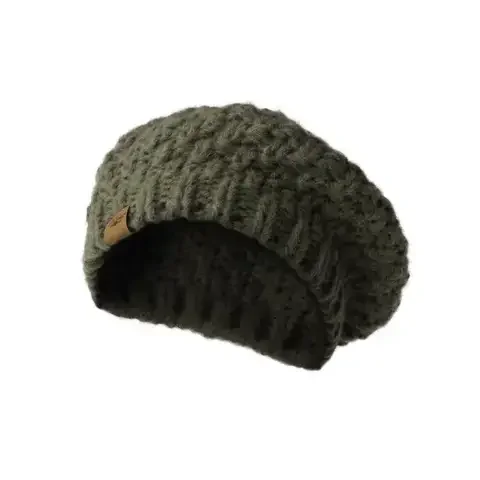 Britt’s Knits Everyday Beret Hat Olive One Size Fits Most