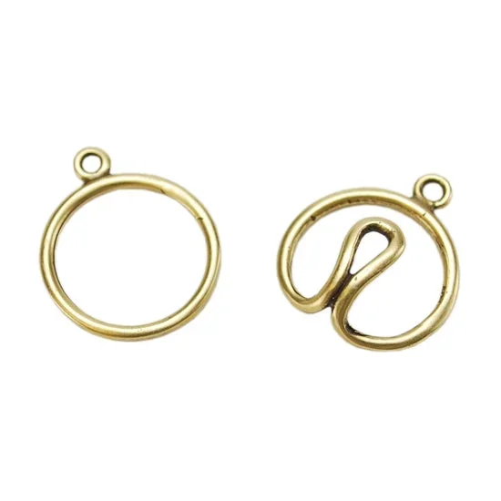 Bronze Plate Hook & Eye Clasp – Wire Round 36.2mm x 16.7mm – 1 Set