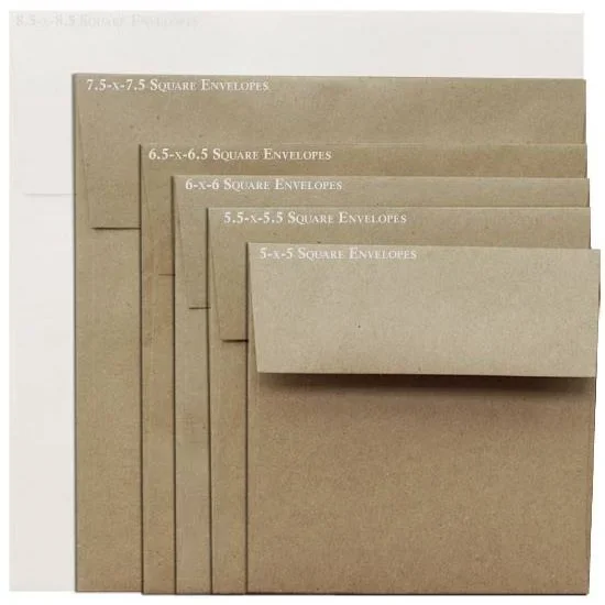 Brown Bag Envelopes – 7.5 In Square Kraft Envelopes – 800 Pk