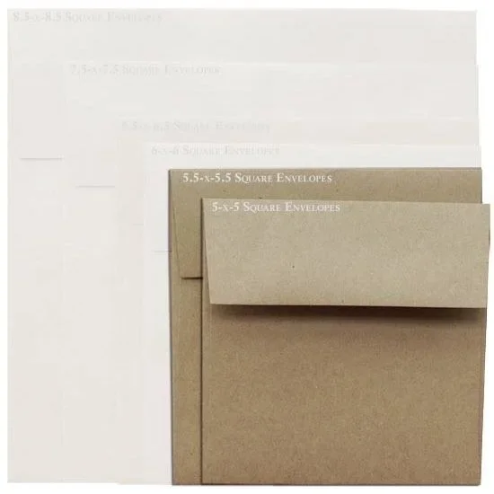 Brown Bag Envelopes – Kraft (30/78Lb) – 5.5 In Square Envelopes – 25 Pk
