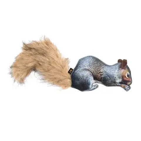 Browning Gray Fabric Squirrel Squeak Dog Toy One Size 1 pk