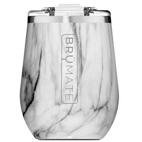BruMate Uncork’d 14 oz Carrara BPA Free Wine Tumbler with Lid