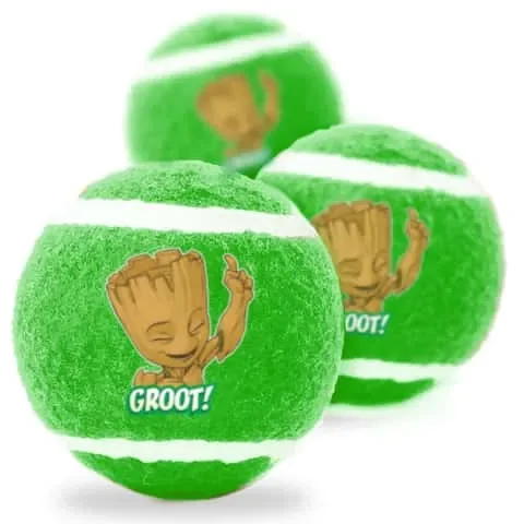 Buckle-Down Marvel Comics Multicolored Groot Happy Pose Squeaky Tennis Ball 3 pk