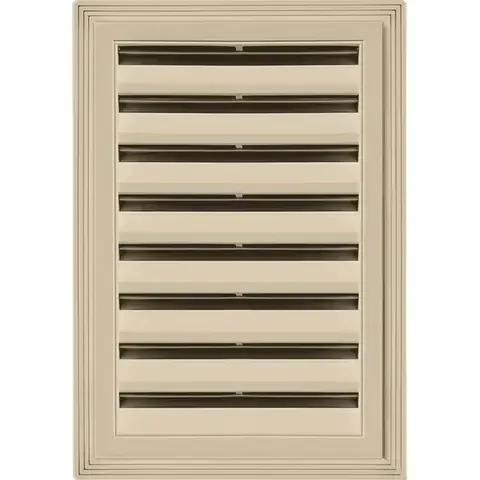 Builders Edge 12 in. W X 18 in. L Light Almond Copolymer Gable Vent