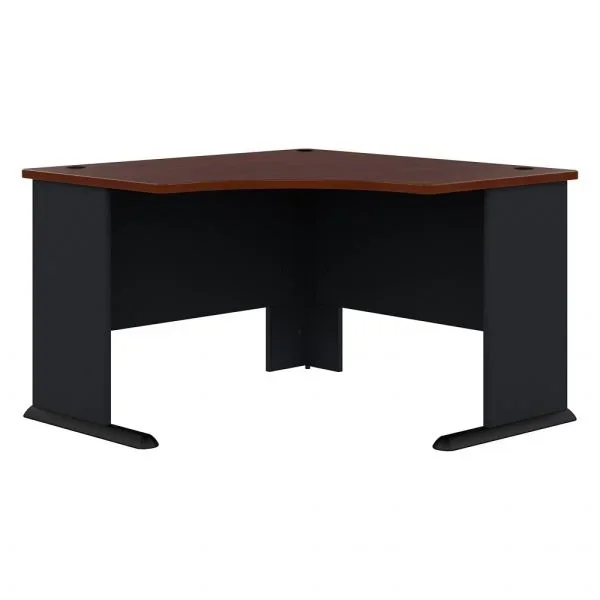 Bush Business Furniture Office Advantage 48″W Corner Desk, Hansen Cherry/Galaxy, Standard Delivery