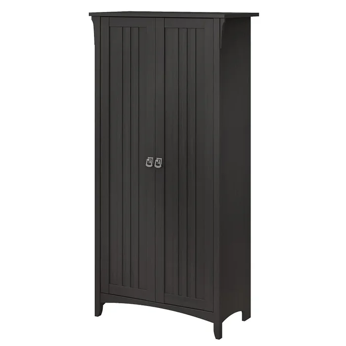 Bush Furniture Salinas 31.5-in W x 62.95-in H Wood Composite Vintage Black Freestanding Utility Storage Cabinet