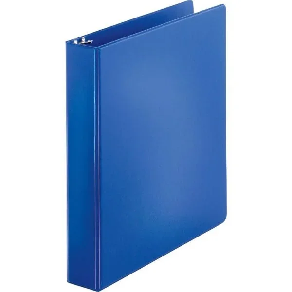 Business Source Basic 3-Ring Binder, 1 1/2″ Round Rings, Dark Blue