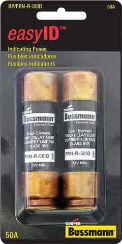 Bussmann EasyID 50 amps Dual Element Time Delay Fuse 2 pk