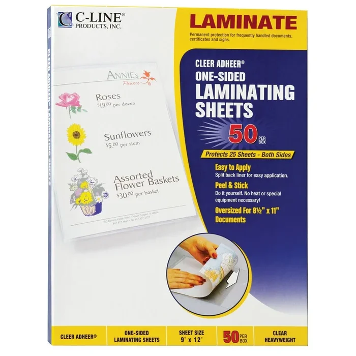 C Line Cleer Adheer 50Box Laminating Sheets