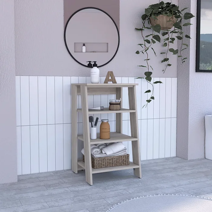 Cabinet 29.7H”, Four Shelves, Vertical, Light Gray Gray 4 Bathroom Freestanding Modern Particle Board Particle Board