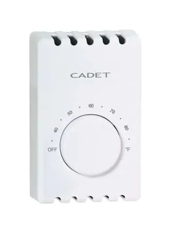 Cadet Wall Mount Heating Dial Double Pole Line Voltage Thermostat