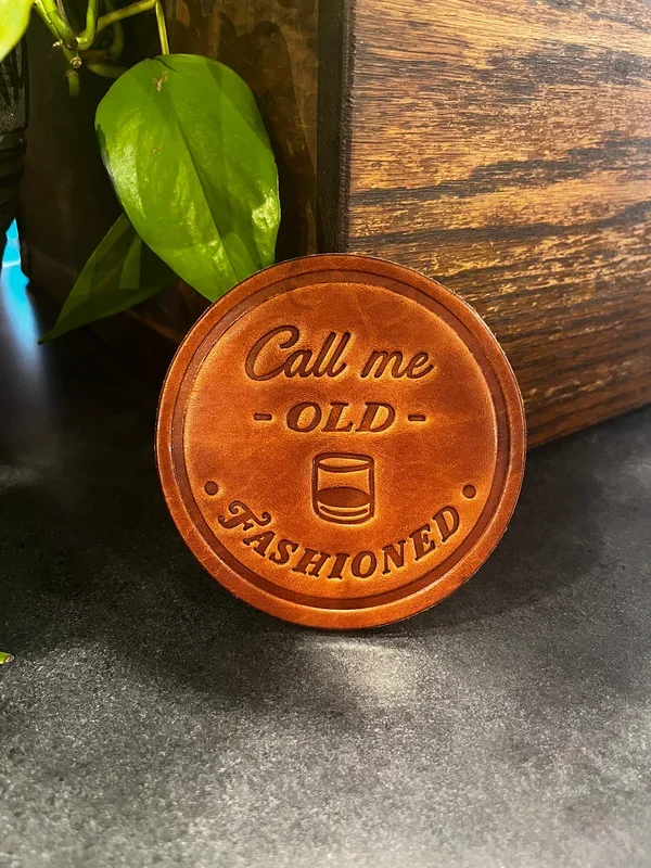 Call Me Old Fashioned Leather Coaster
