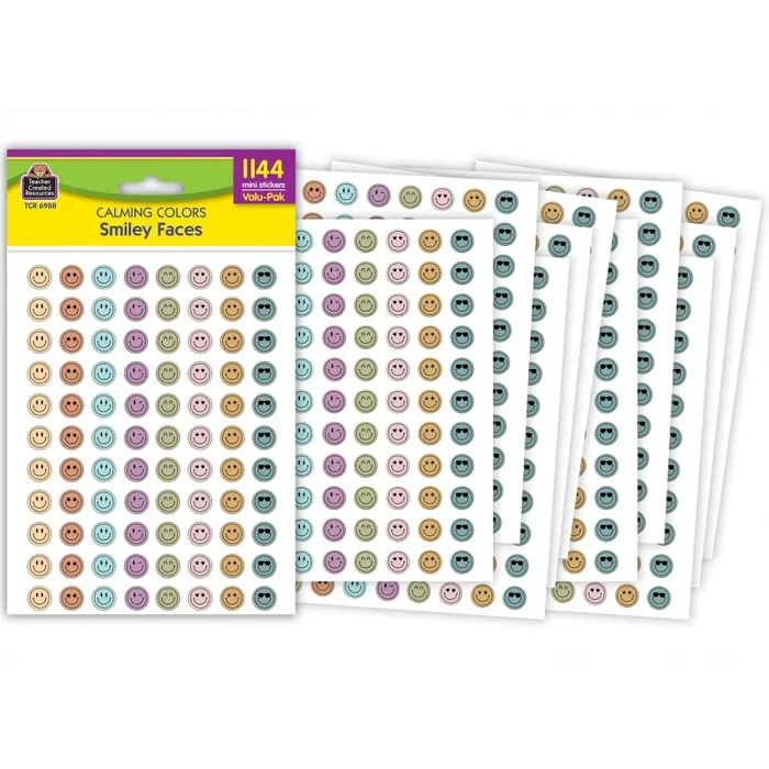 Calming Colors Smiley Faces Mini Stickers Valu Pak