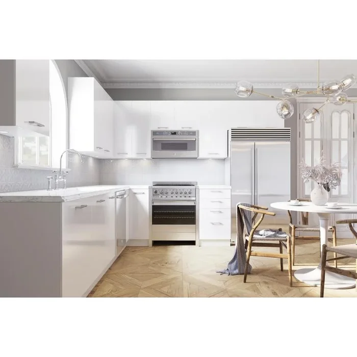 Cambridge 33-in W x 36-in H x 12-in D Glossy White Engineered Wood Door Wall Stock Cabinet