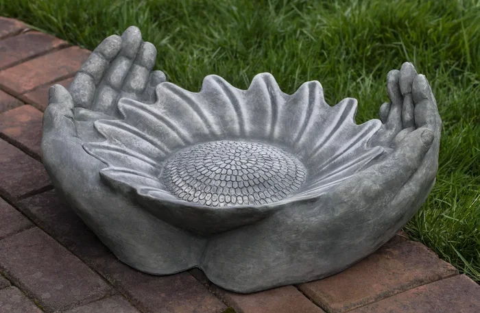 Campania International Cast Stone Summer Sunflower Birdbath