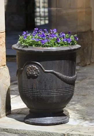 Campania International Glazed Terra cotta Coquille Anduze Urn