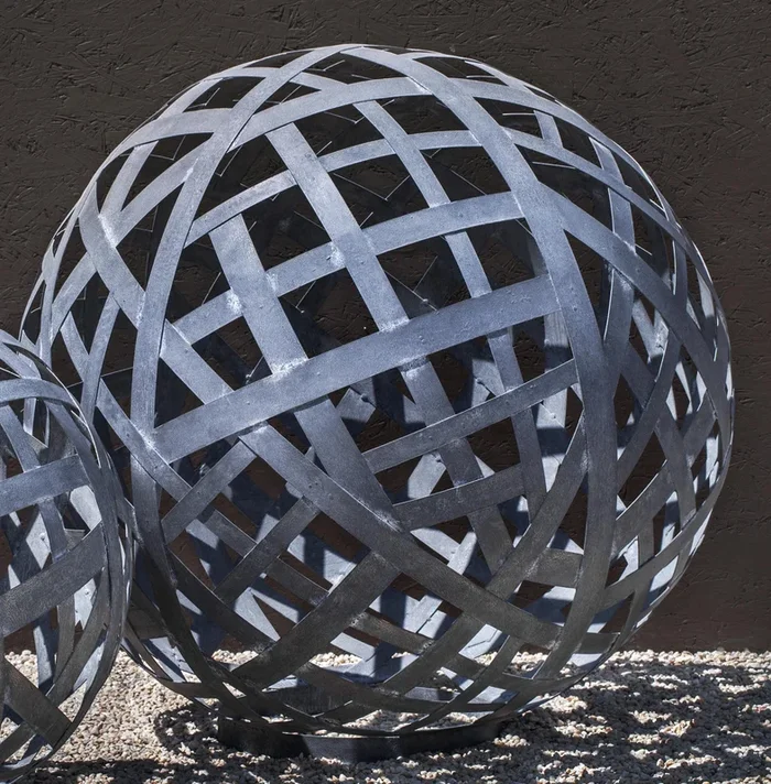 Campania International Zinc coated Steel Garden Sphere, Large Statuary