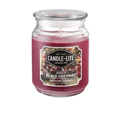 Candle-Lite Everyday Burgundy Juicy Black Cherries Scent Candle Jar 18 oz