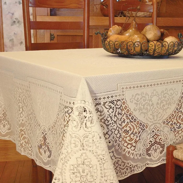 Canterbury Classic Rectangle ECRU Cotton Tablecloth