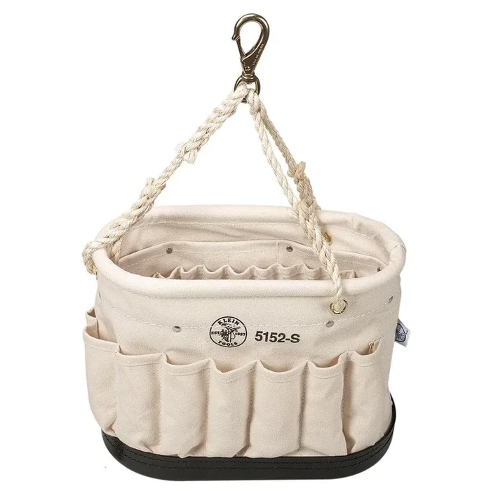 Canvas Bucket, 41-Pocket Oval Bucket with Swivel Snap