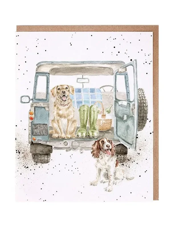 Card – ACS203 – Paws for a Picnic – dogs – blank inside –